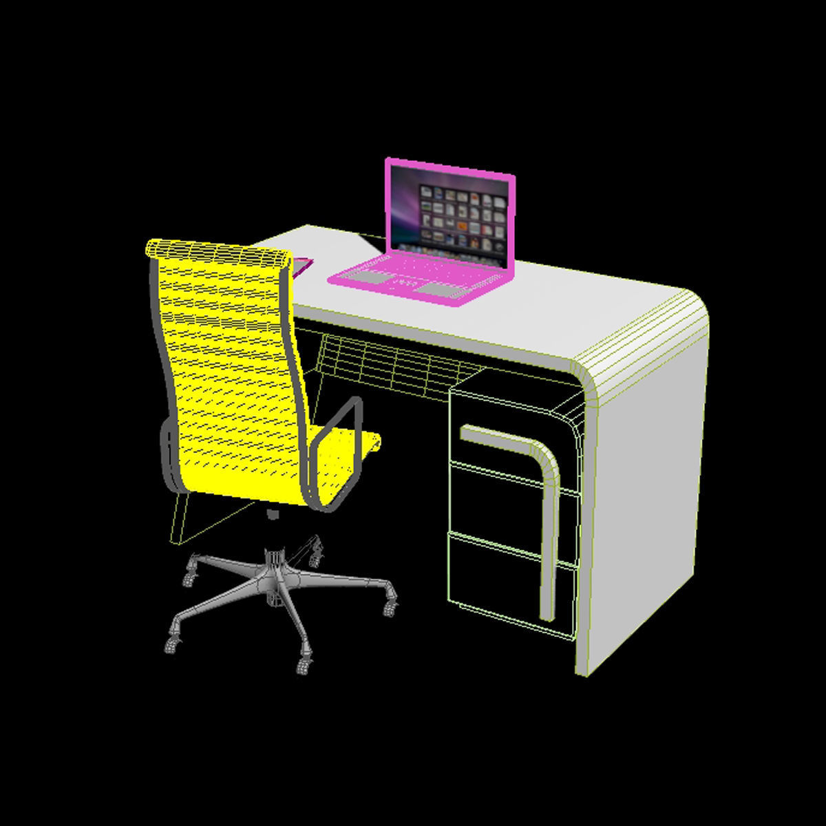 cabinet table 3D model_2