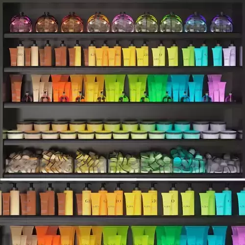 Color cosmetic set for a beauty salon