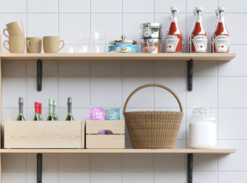 Kitchen rack with a trifle for kitchen 3 3D model_4