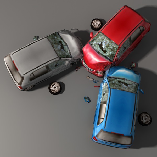 Scrap Car 01 Low-poly 3D model_1