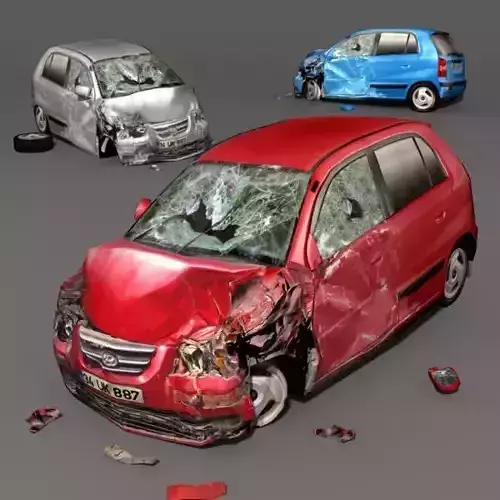 Scrap Car 01 Low-poly 3D model