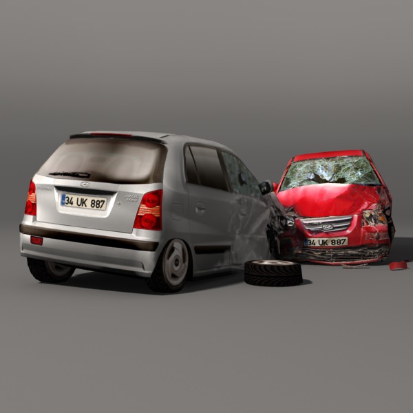 Scrap Car 01 Low-poly 3D model_3