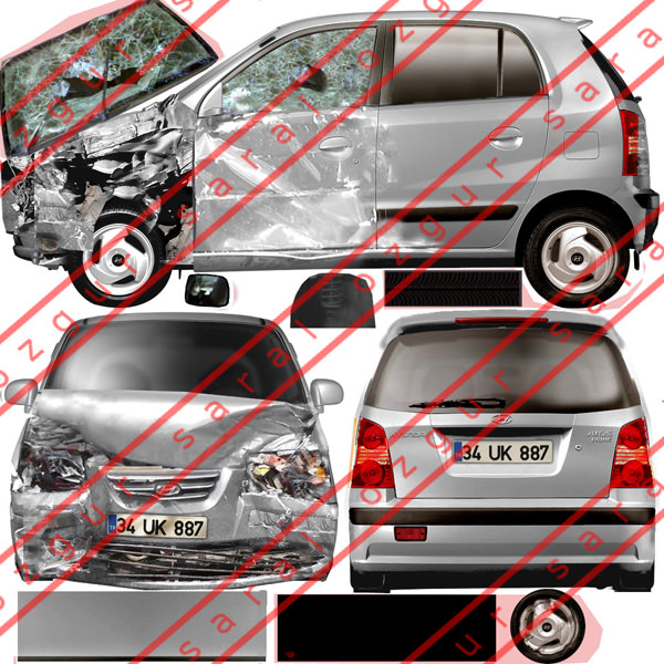 Scrap Car 01 Low-poly 3D model_4