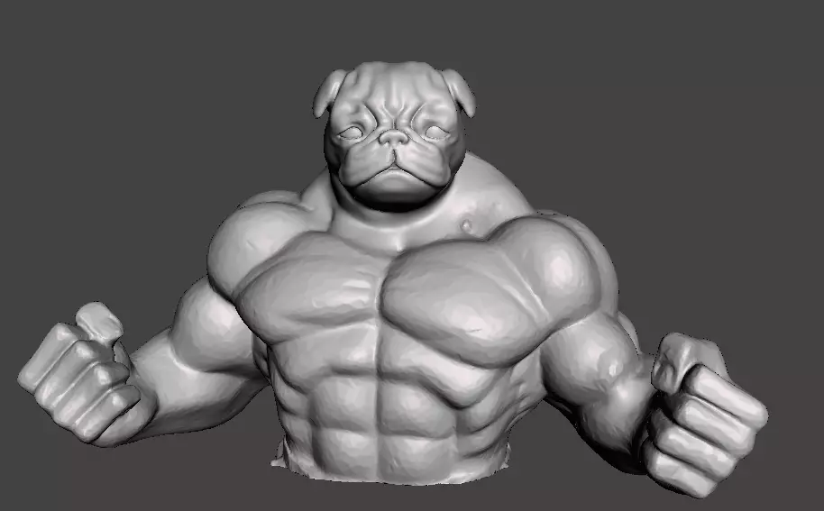 muscle pug Free 3D print model