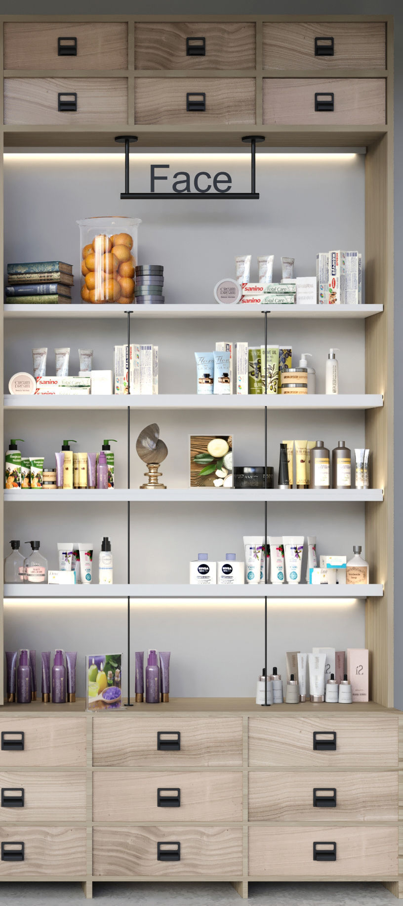 Large set of cosmetics and wardrobe 3D model_3