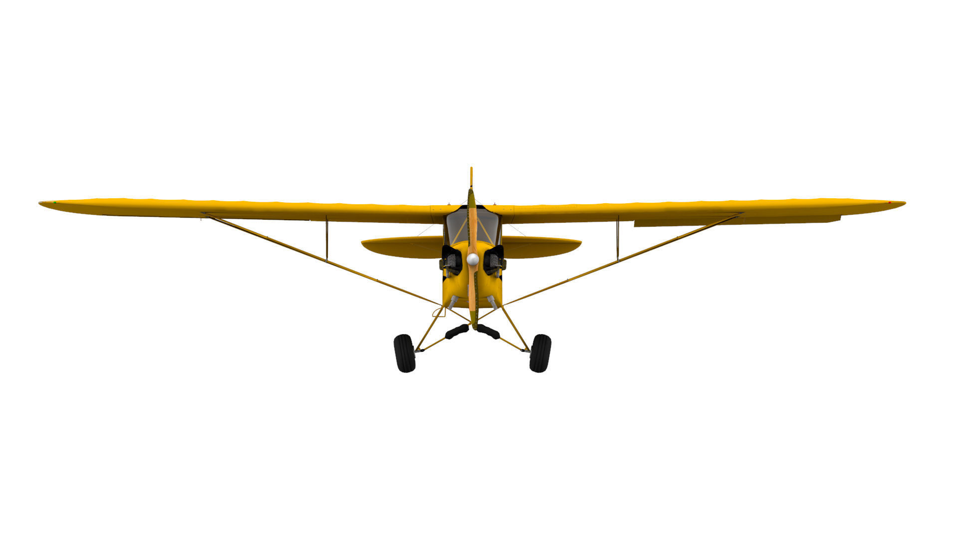 Piper Cub Low-poly 3D model_6
