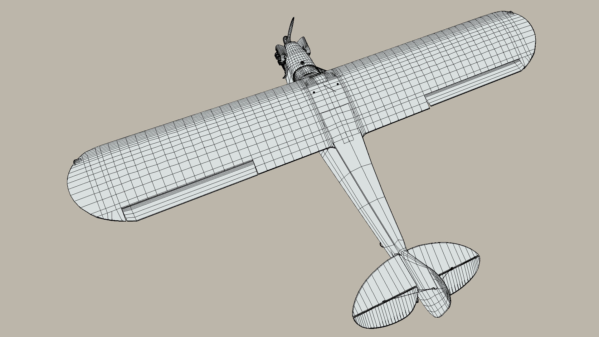 Piper Cub Low-poly 3D model_10