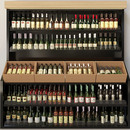Wine showcase 3D model