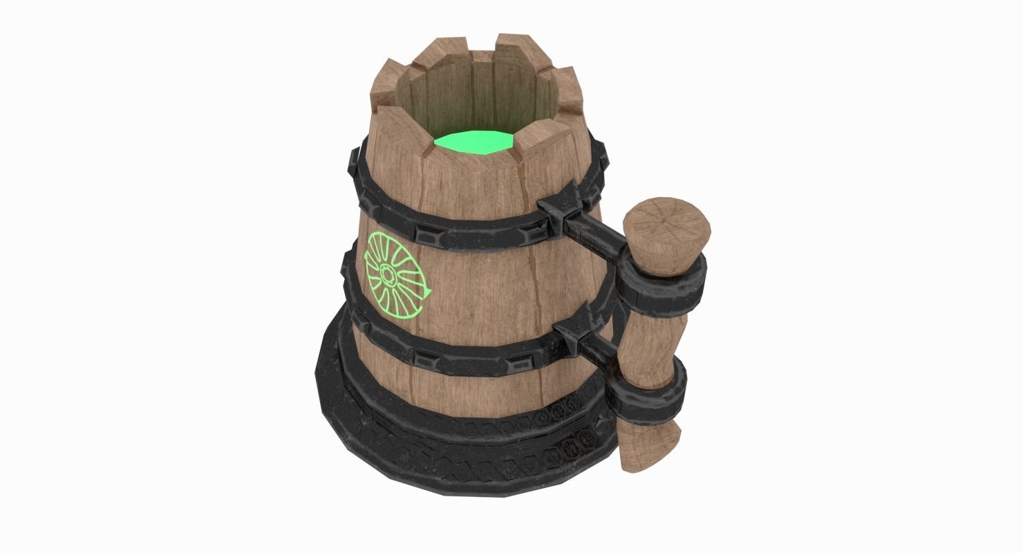 Mug With a Potion Low-poly 3D model_2