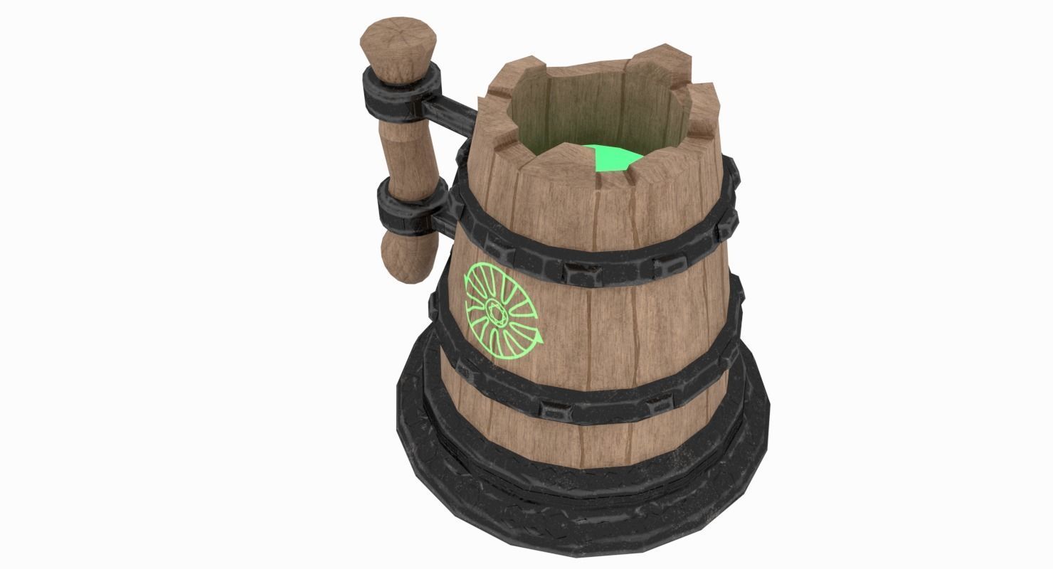 Mug With a Potion Low-poly 3D model_5