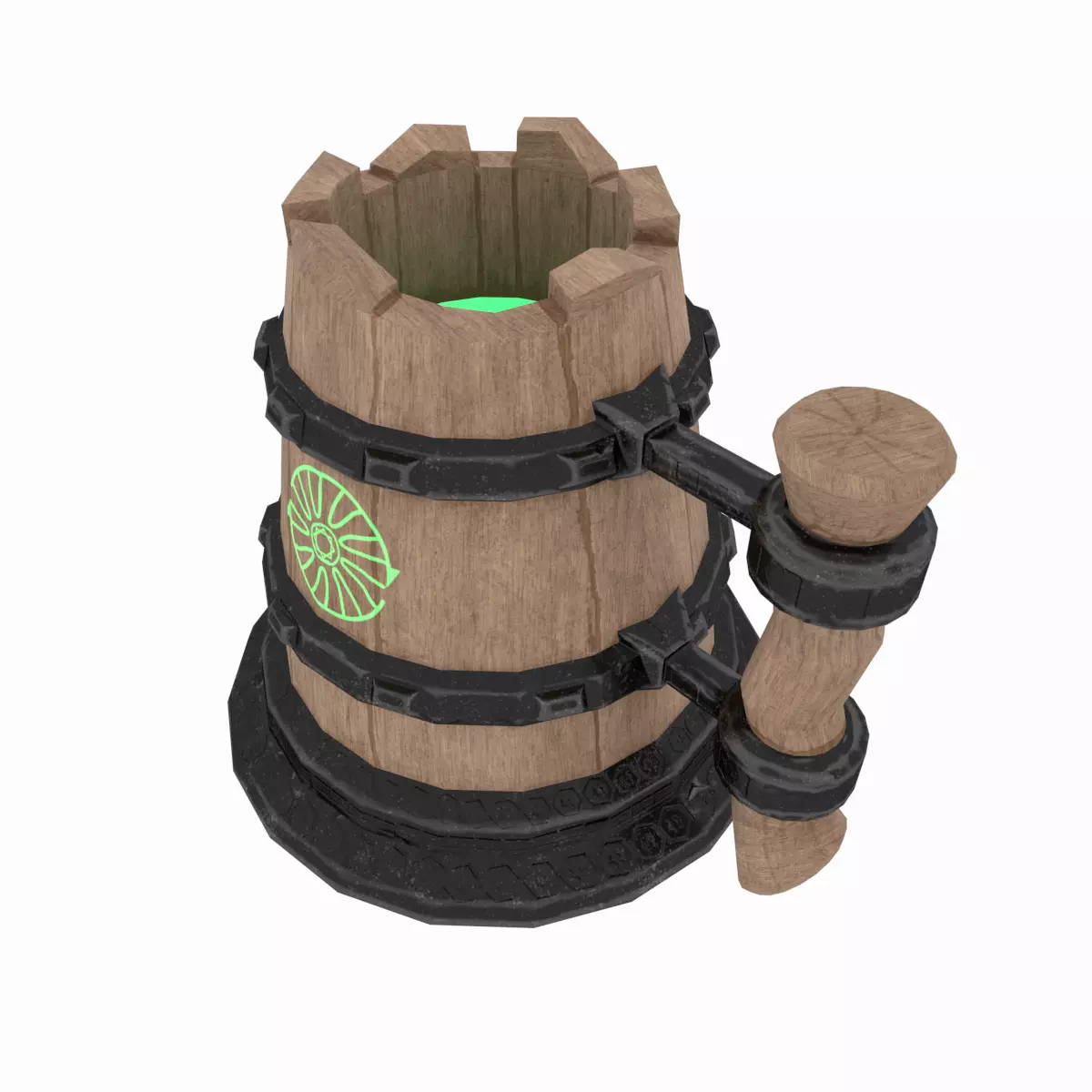 Mug With a Potion Low-poly 3D model_0
