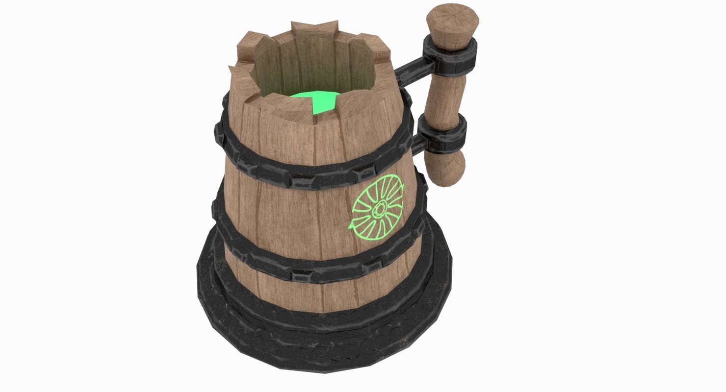Mug With a Potion Low-poly 3D model_4