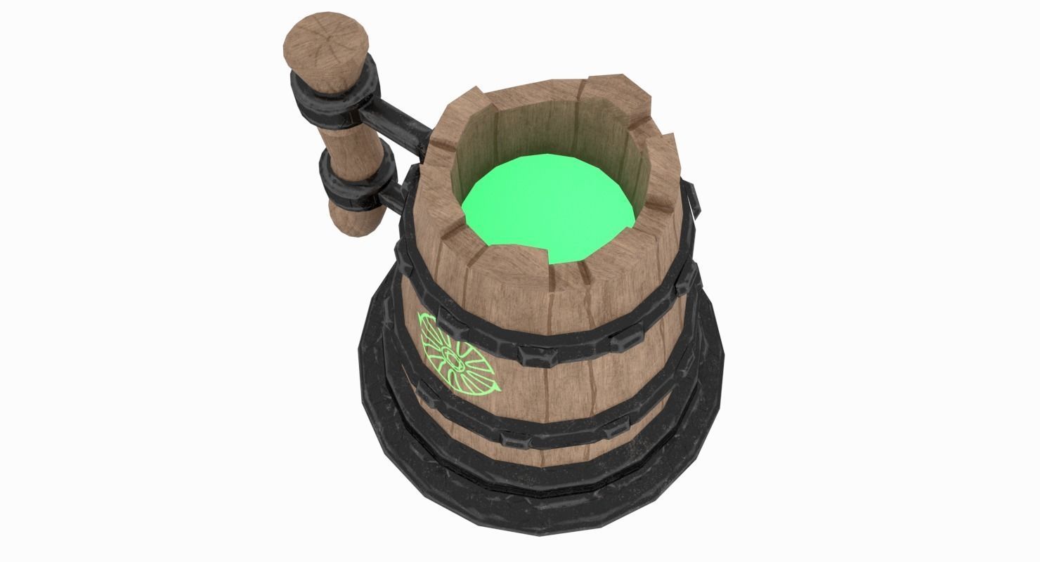 Mug With a Potion Low-poly 3D model_6