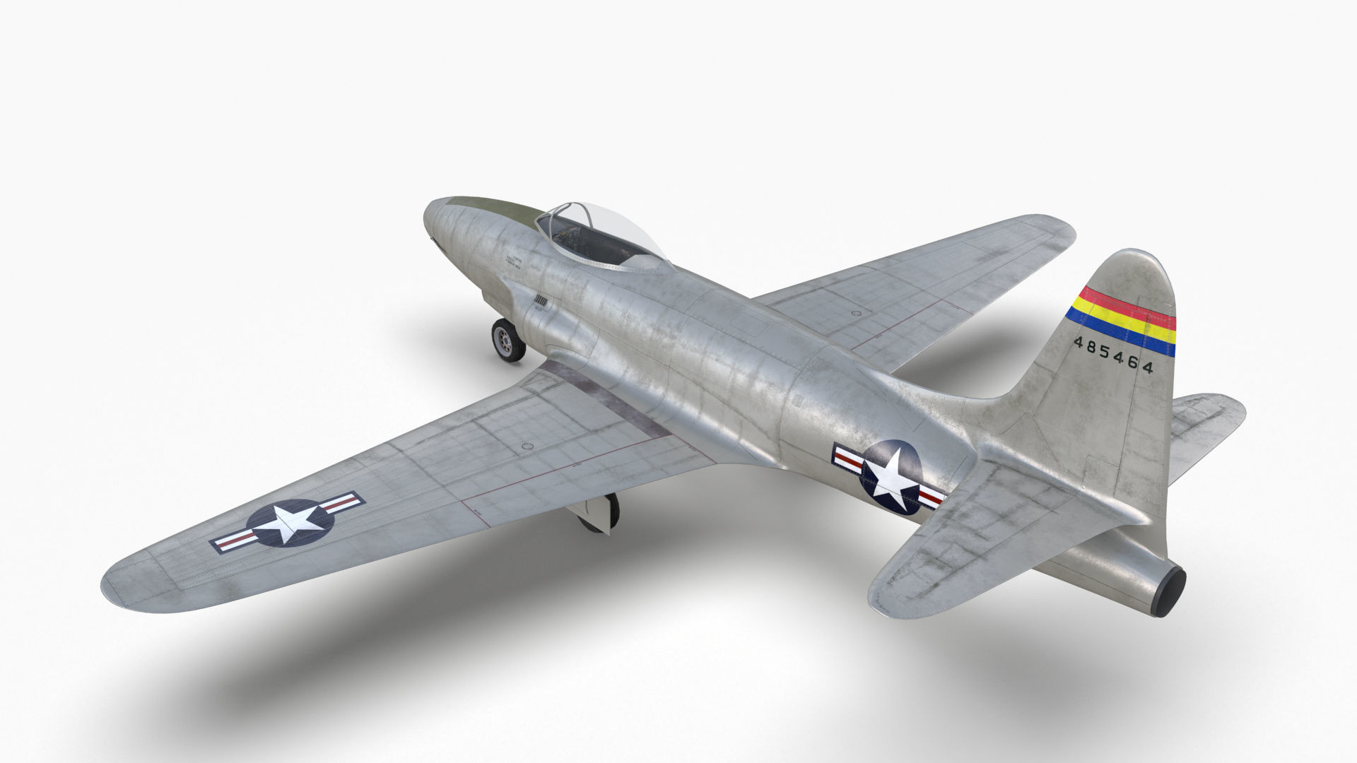 Lockheed P-80 Low-poly 3D model_5