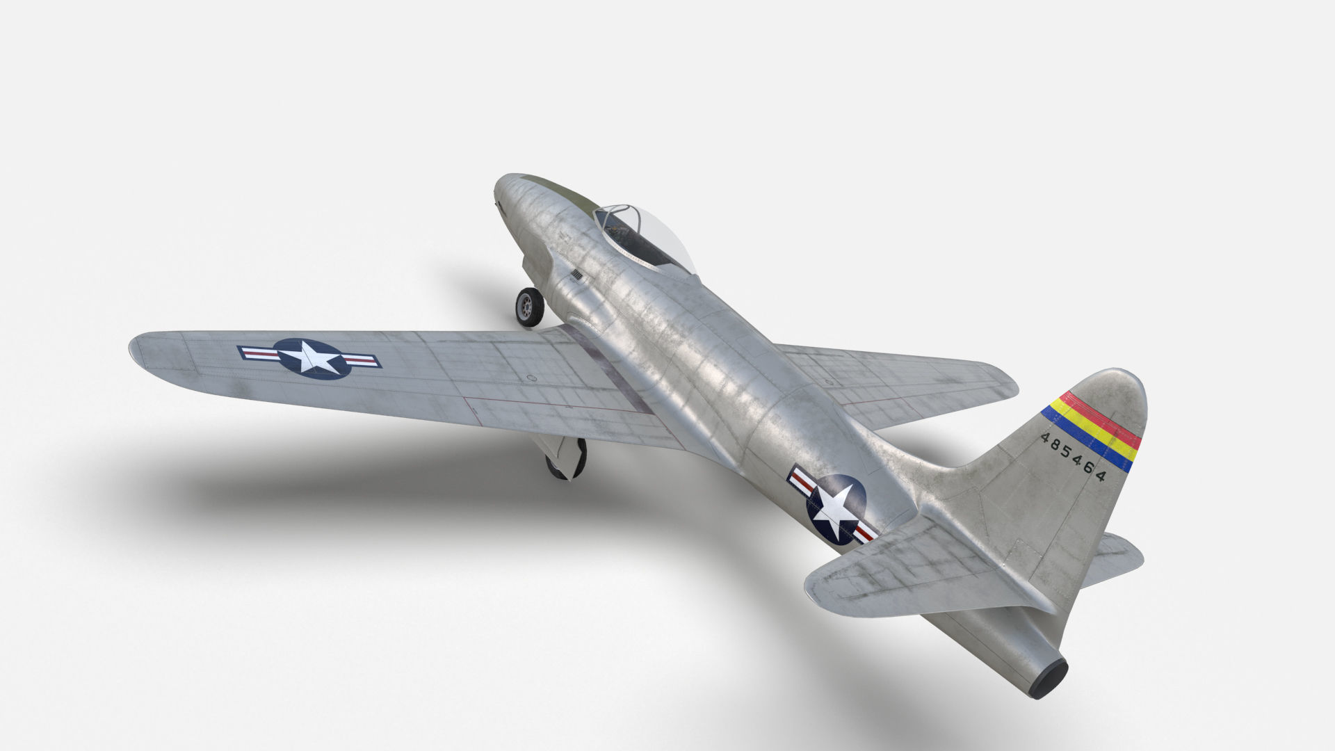 Lockheed P-80 Low-poly 3D model_7