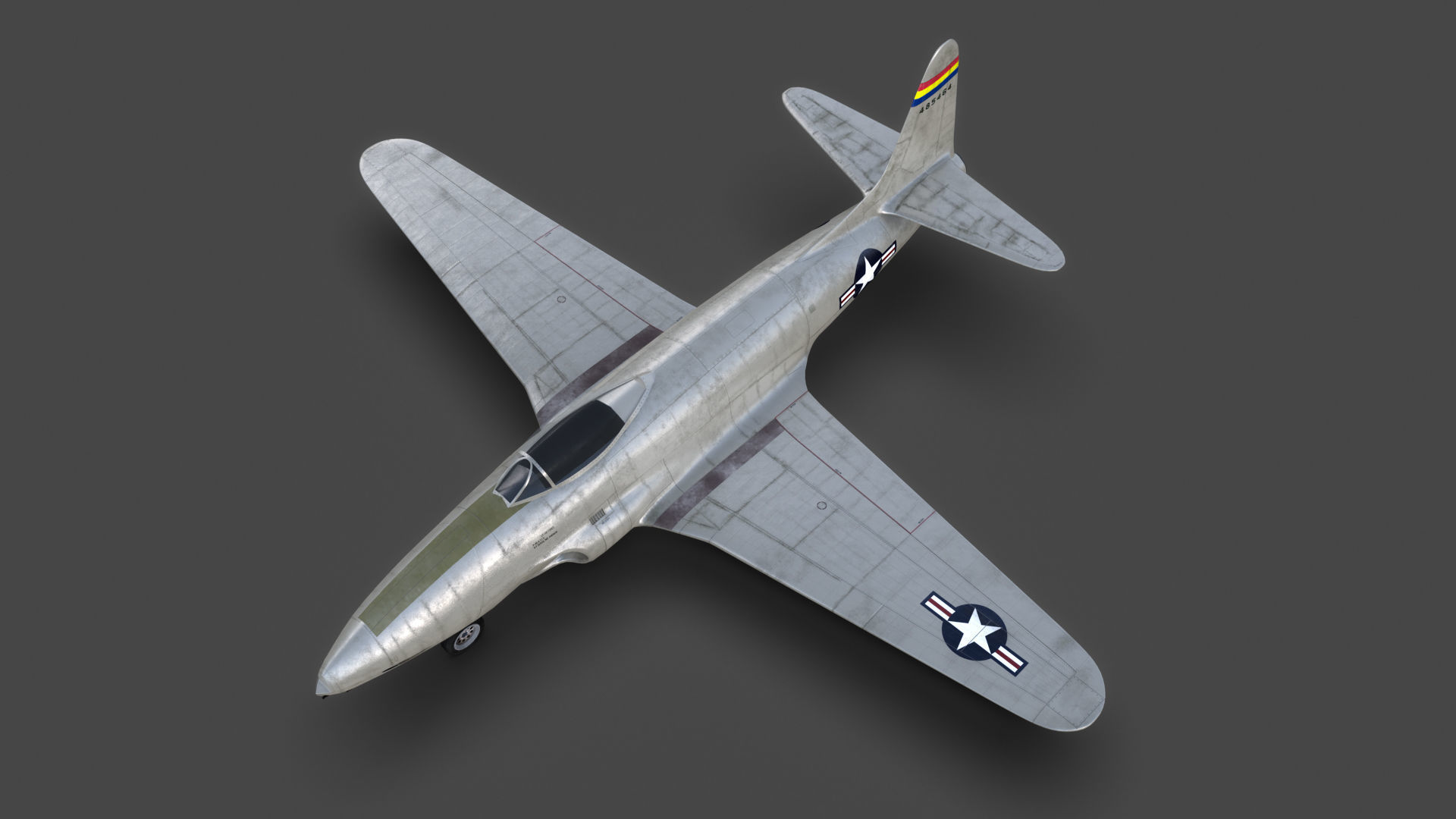 Lockheed P-80 Low-poly 3D model_1