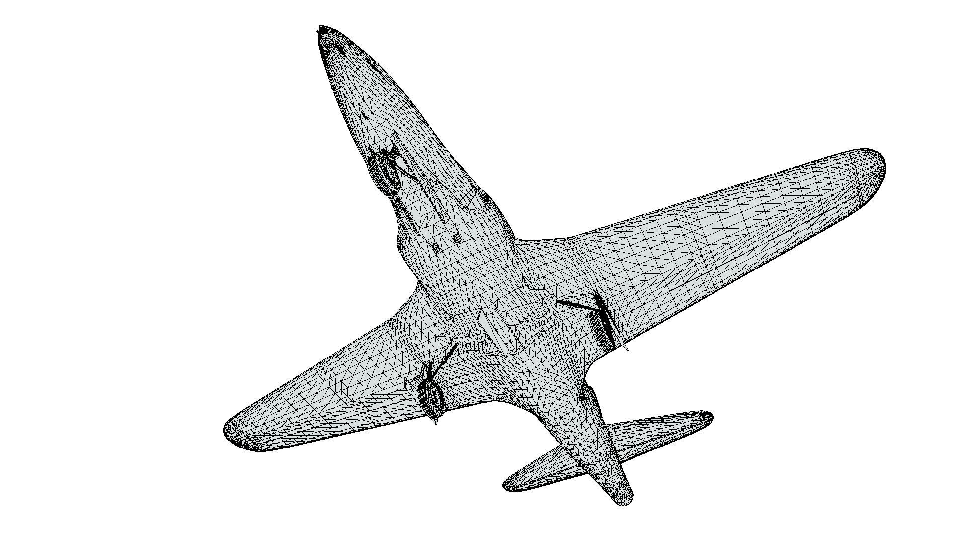Lockheed P-80 Low-poly 3D model_10