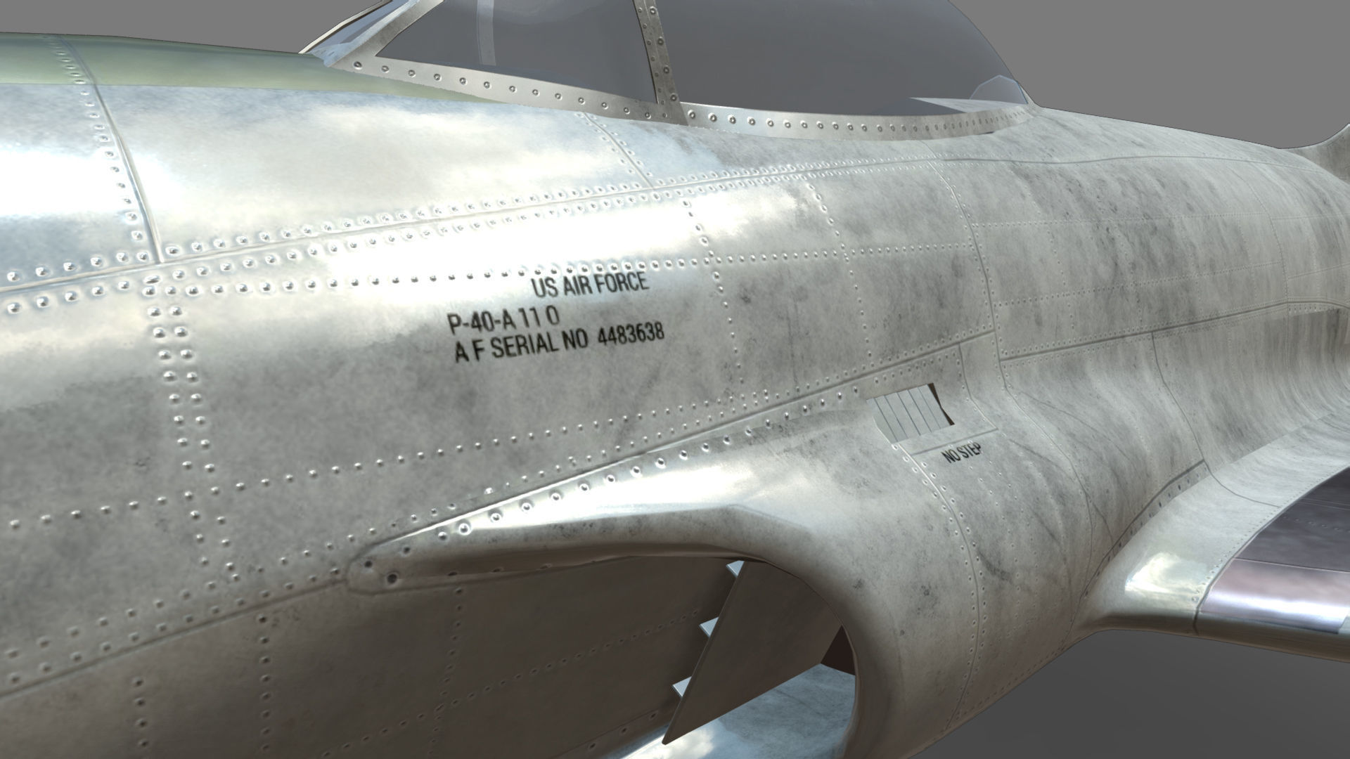 Lockheed P-80 Low-poly 3D model_3