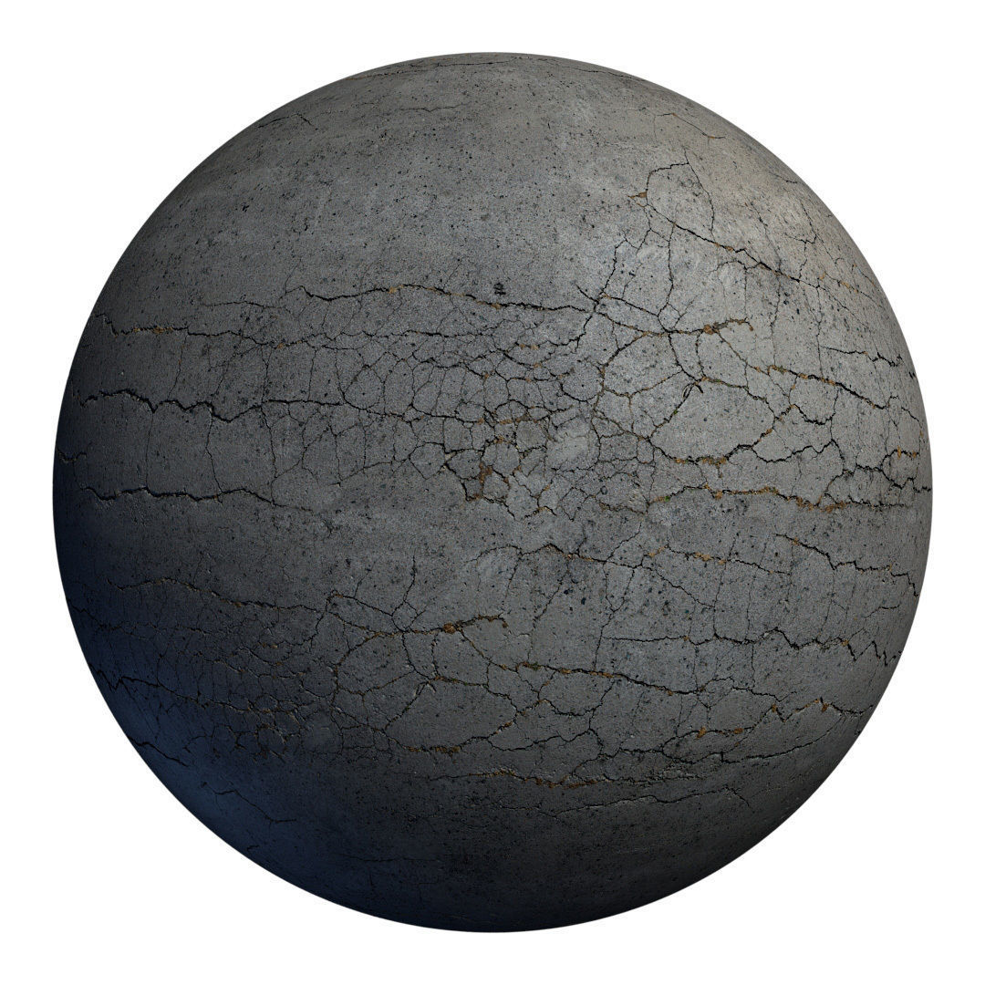 Cracked asphalt scan 45 tile Low-poly 3D model_1