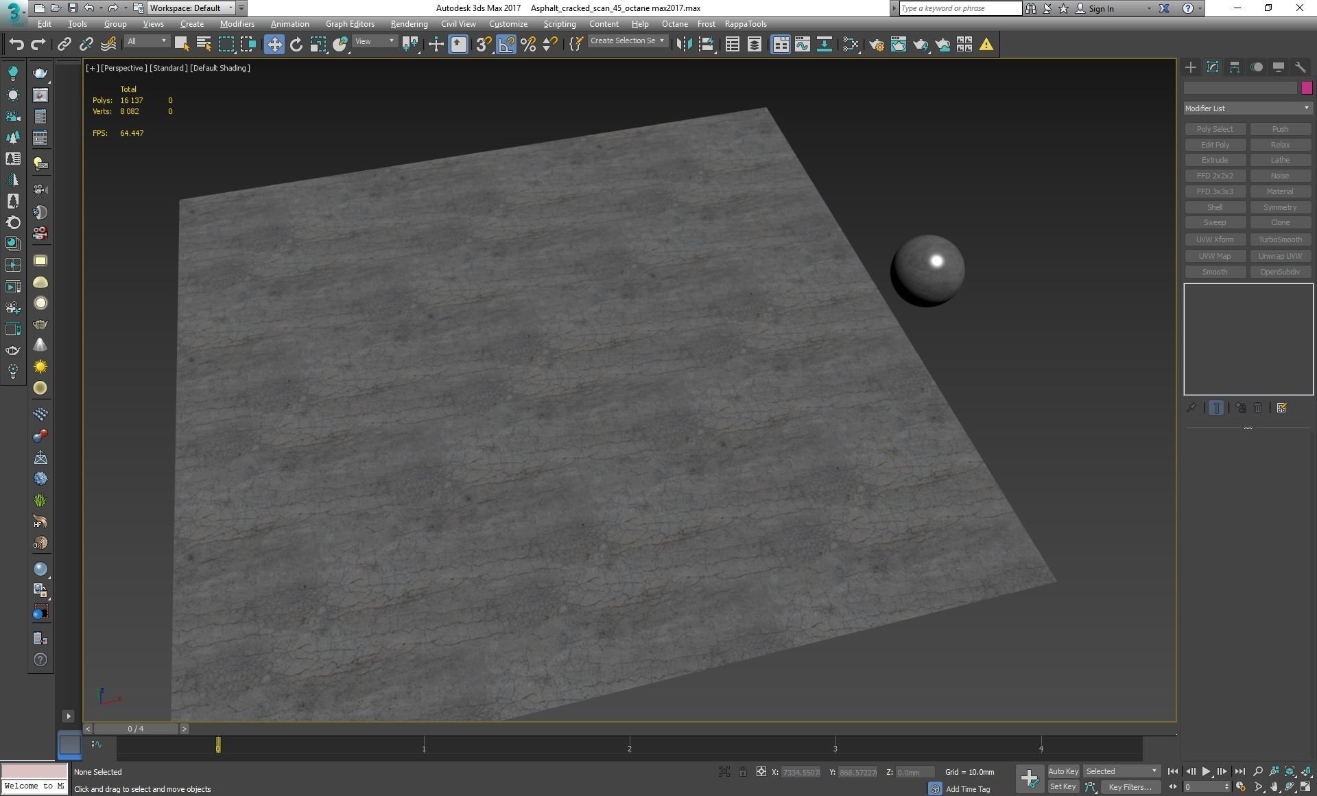 Cracked asphalt scan 45 tile Low-poly 3D model_7