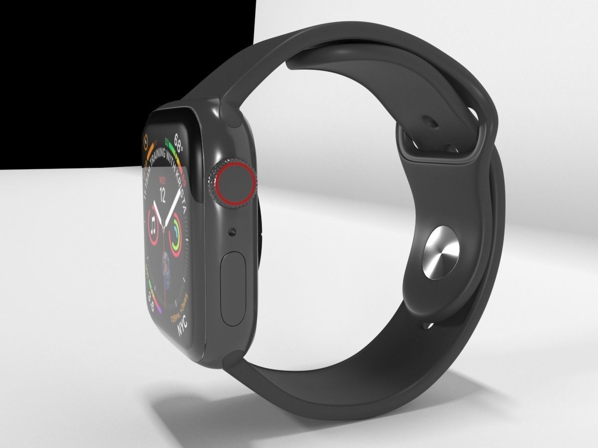 Apple Watch 4 Series Space Gray 3D model_8