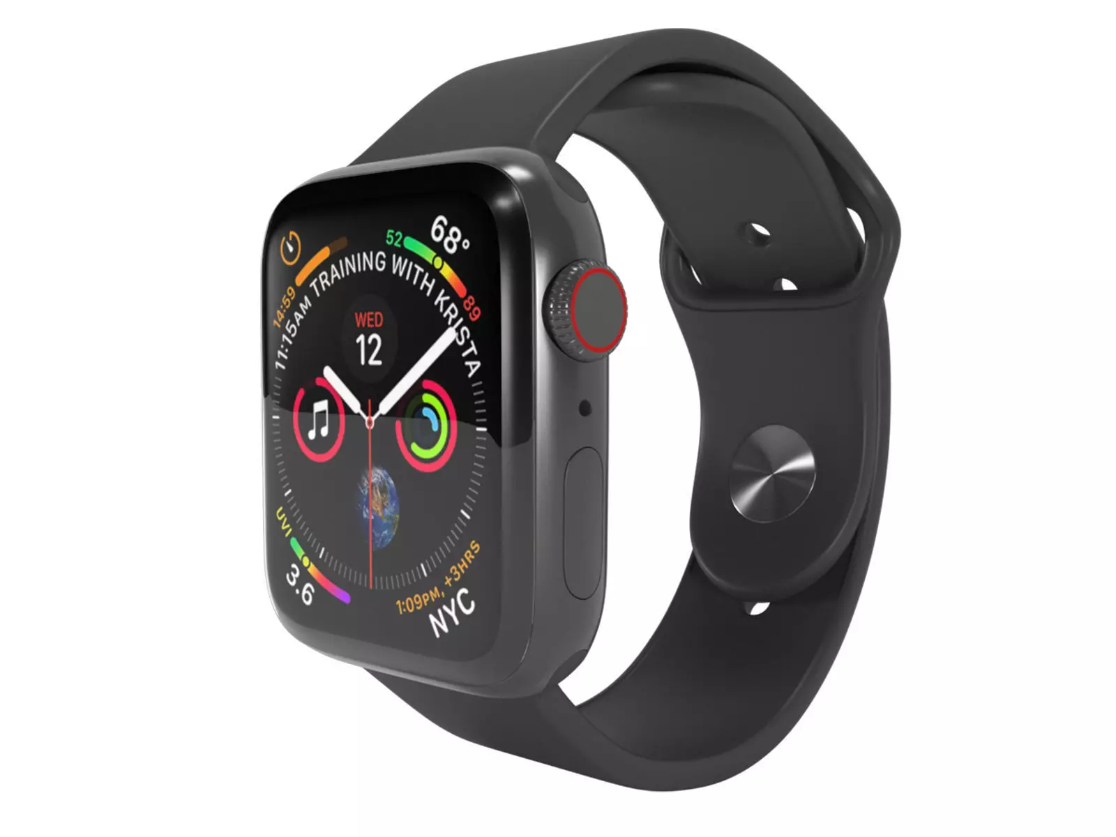 Apple Watch 4 Series Space Gray 3D model_0