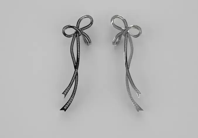 Bow earring with diamonds