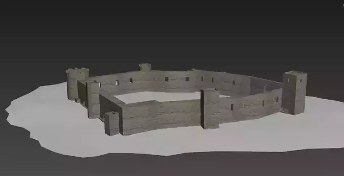 low poly castle