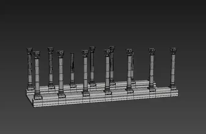 3d pompeiopolis set of columns