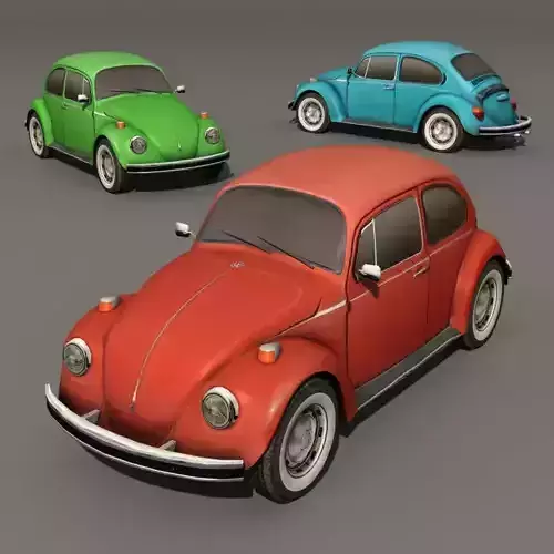 Beetle three different colored volkswagen beetles
