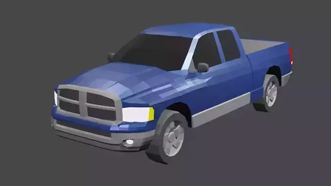Dodge Ram 1500 Quad Cab 2005 Low-poly 3D model