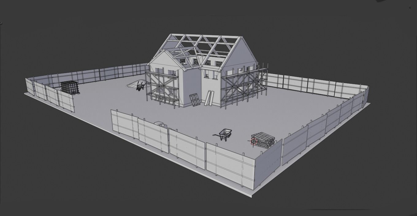 House construction  Low-poly 3D model_5