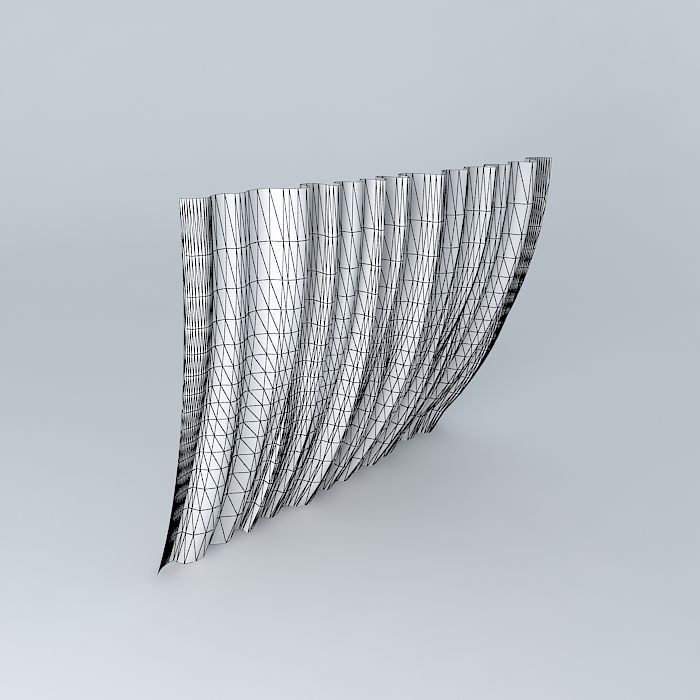 Curtain with wind effect Free 3D model_4
