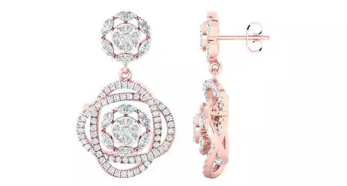 Women earrings 3dm stl render detail 3D print model