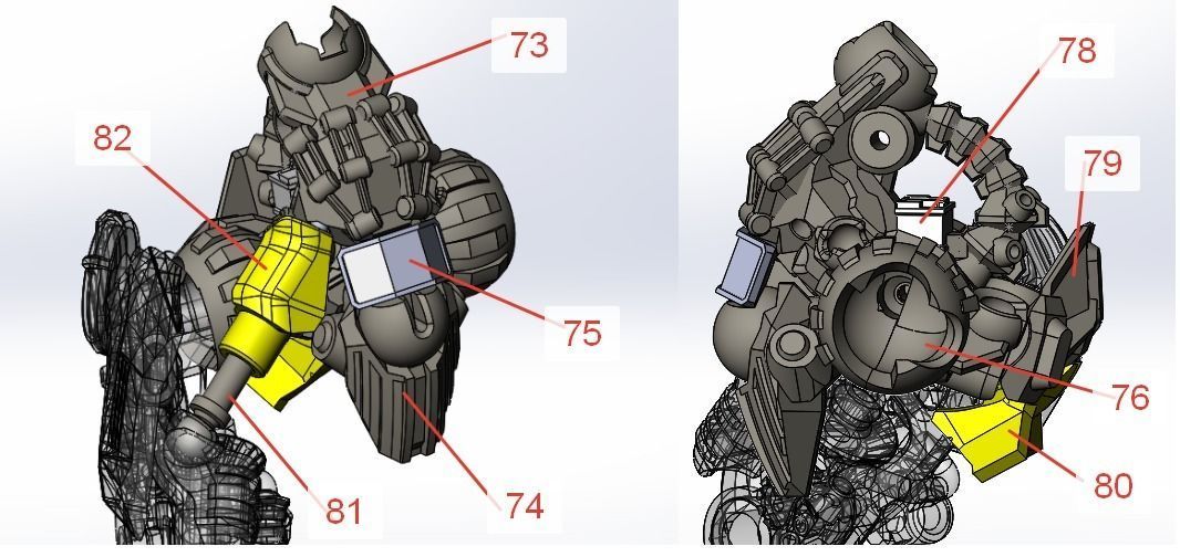 Fully mobile model of the Bumblebee 3D print model_8