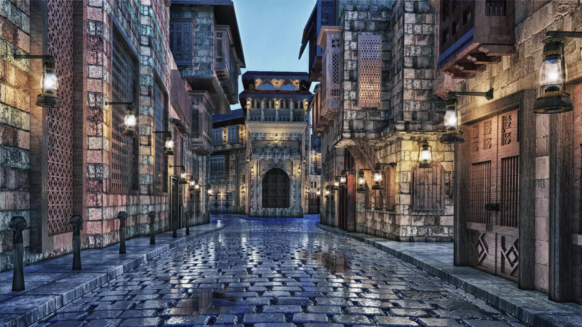 Exterior old street Cairo Egypt 3D model_0