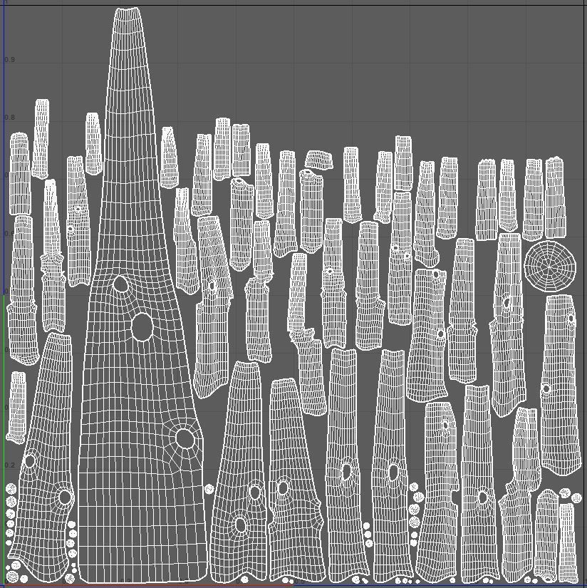 Cartoon Stylized Tree Trunk Set - 6 Piece 3D model_30