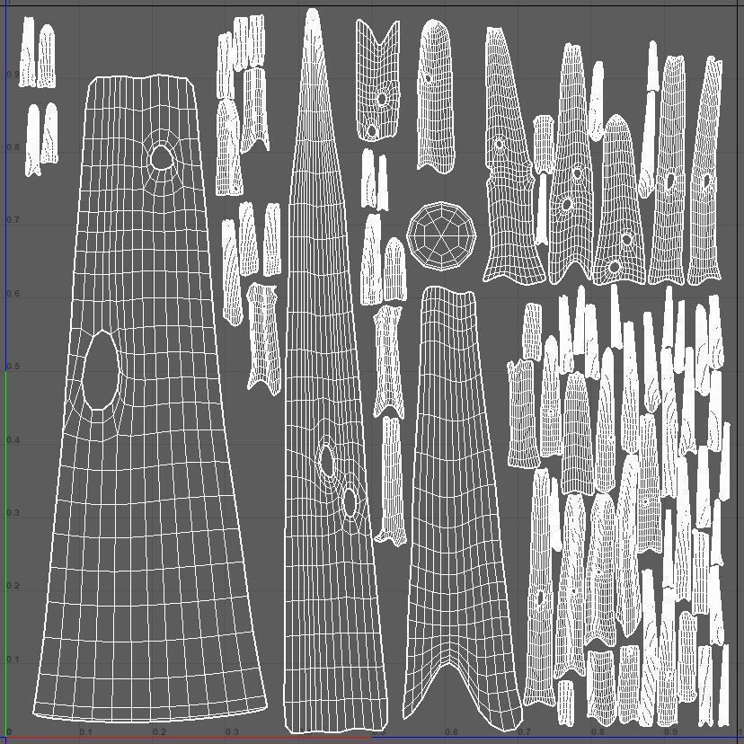 Cartoon Stylized Tree Trunk Set - 6 Piece 3D model_20