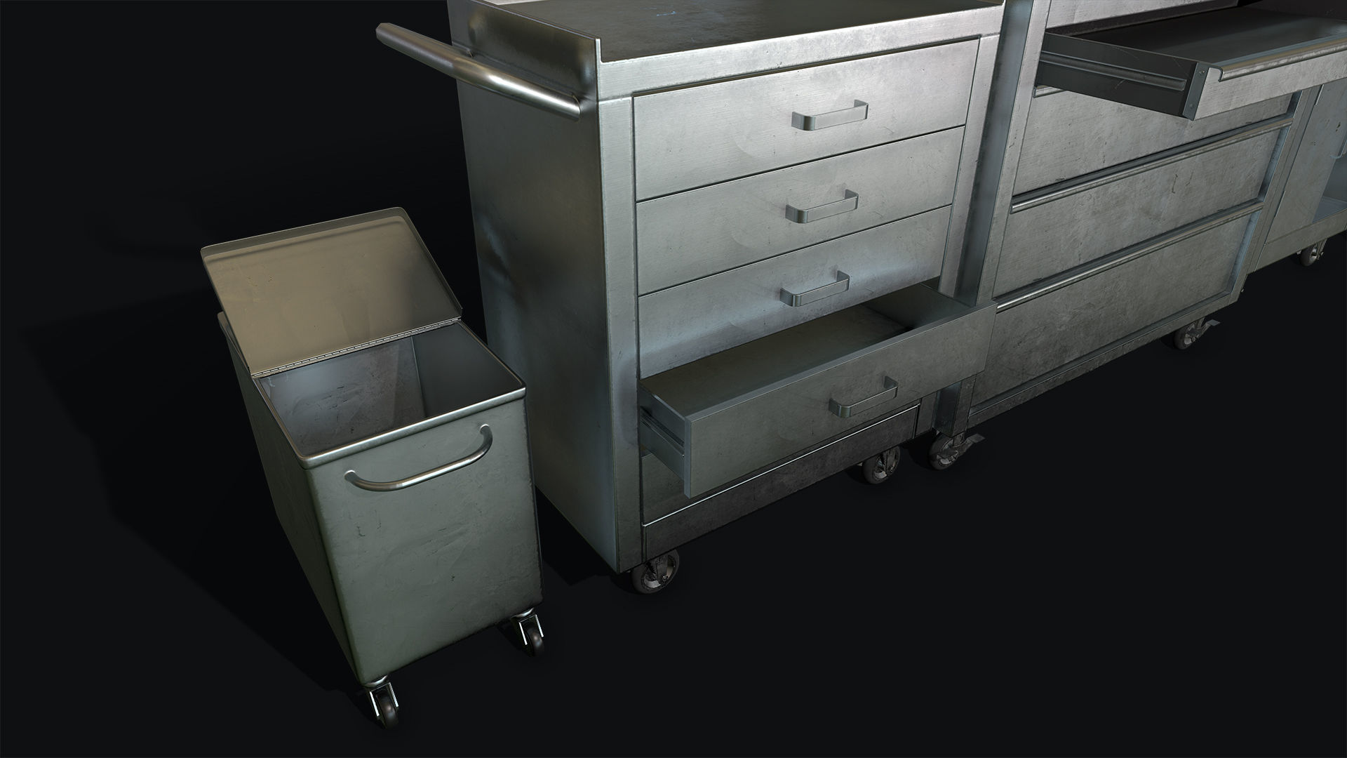 Medical Carts Low-poly 3D model_2