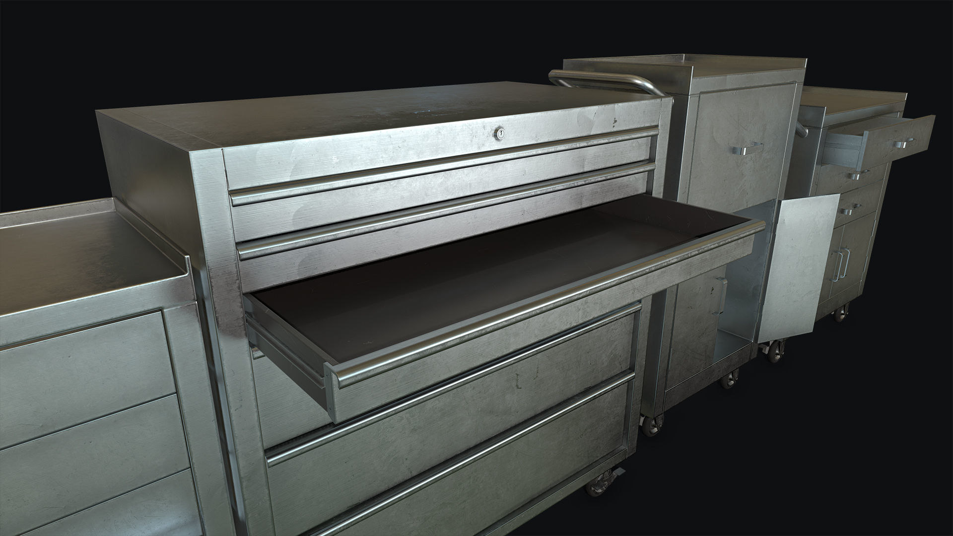 Medical Carts Low-poly 3D model_3