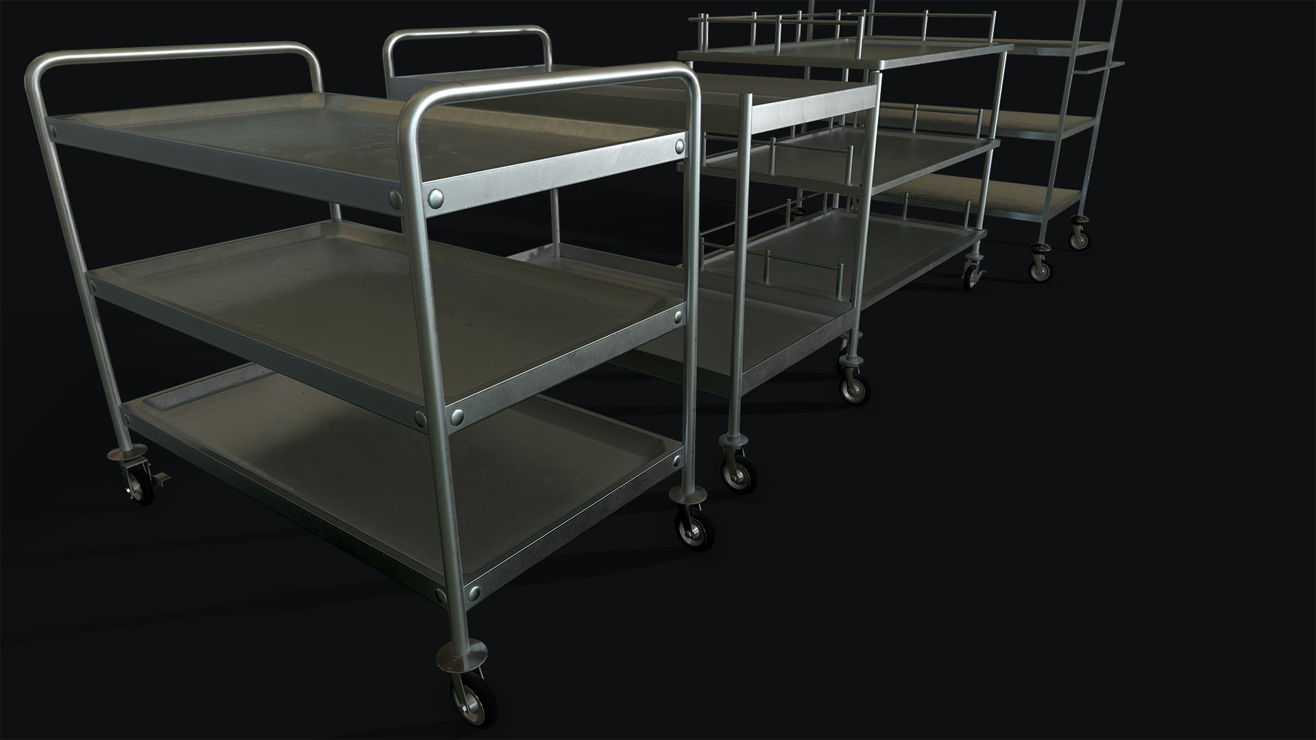 Medical Carts Low-poly 3D model_6