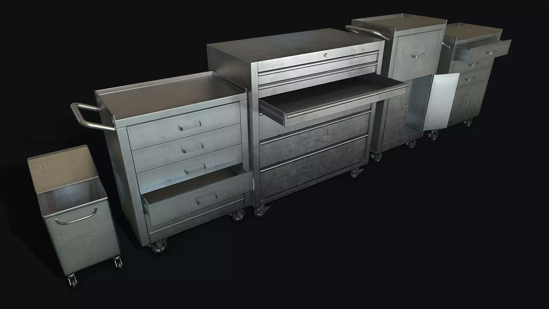 Medical Carts Low-poly 3D model_0