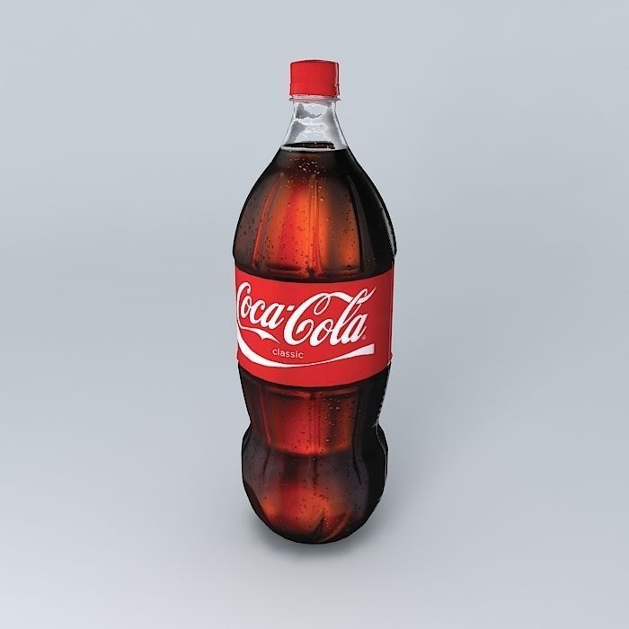 Coke Realistic Plastic Bottle Free 3D model_1