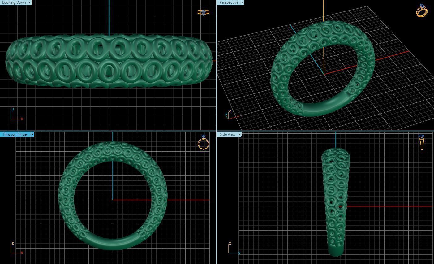 Circle shaped ring 3D print model_8