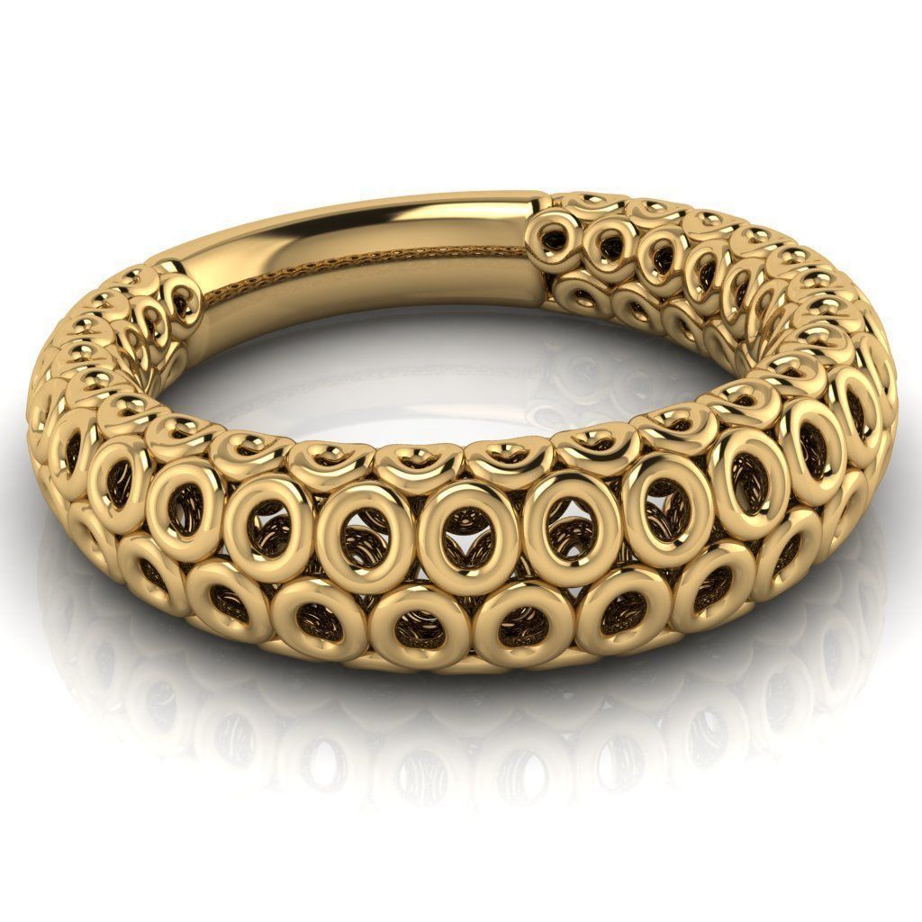 Circle shaped ring 3D print model_5