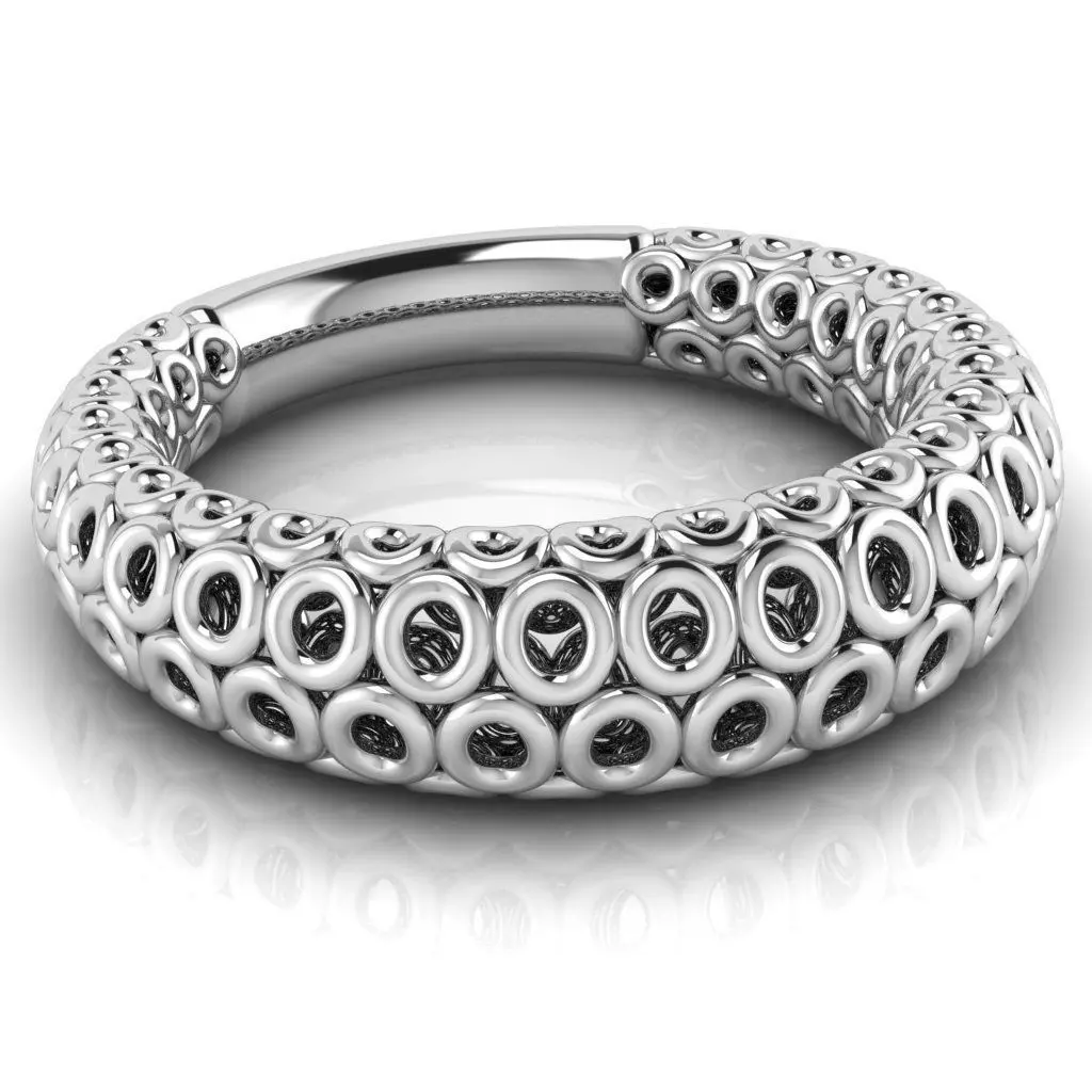 Circle shaped ring 3D print model_0