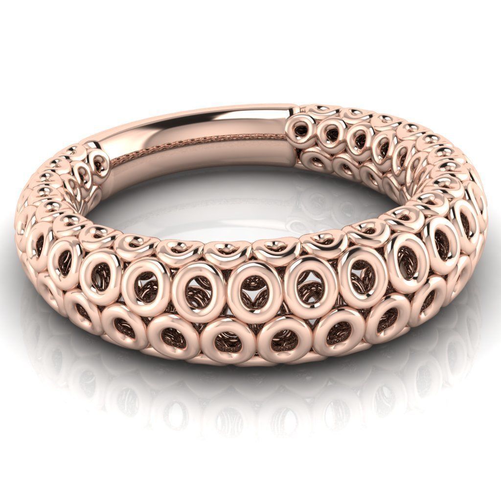 Circle shaped ring 3D print model_6