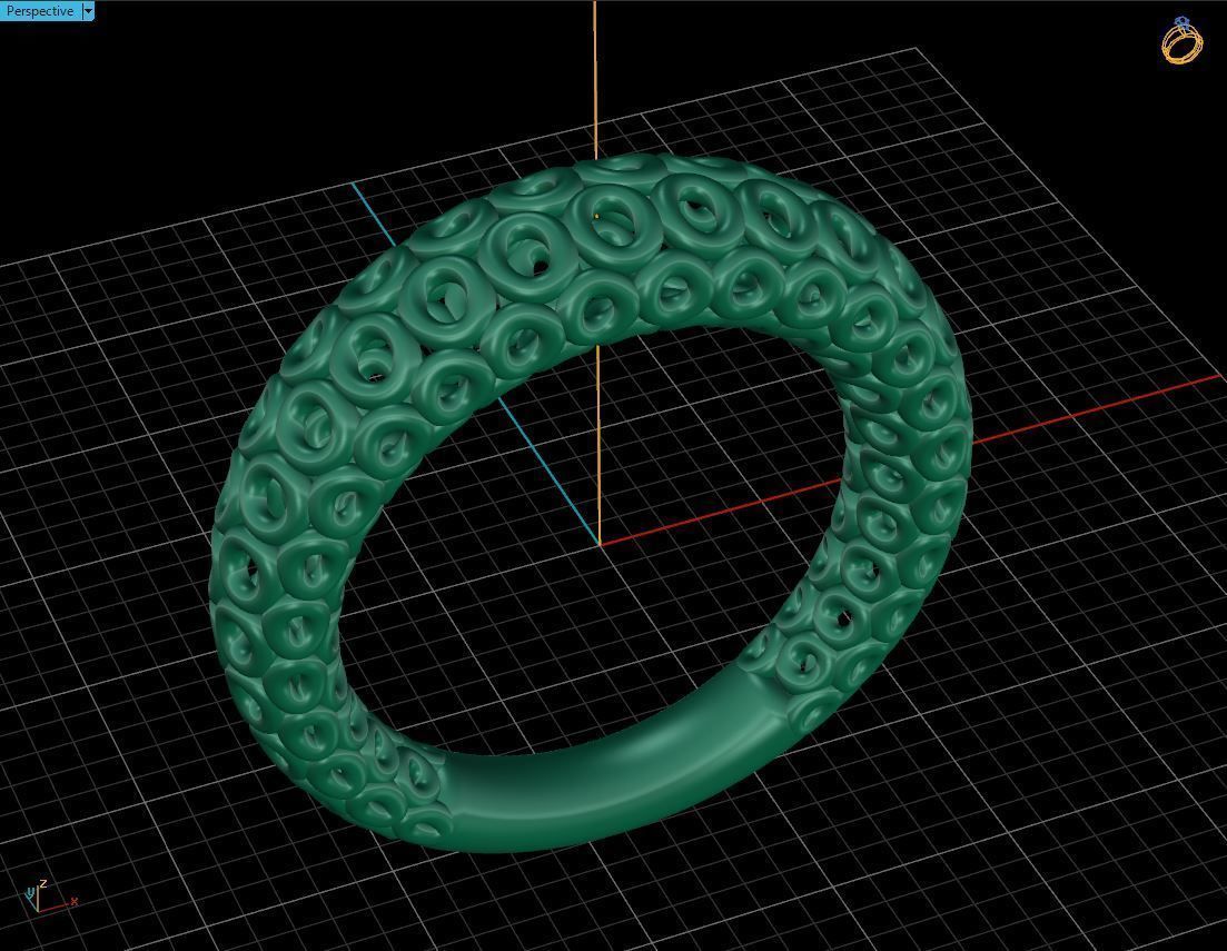 Circle shaped ring 3D print model_7