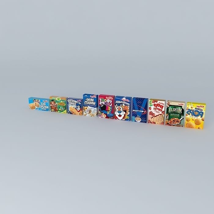 Kelloggs Cereal Boxes Free 3D model_1