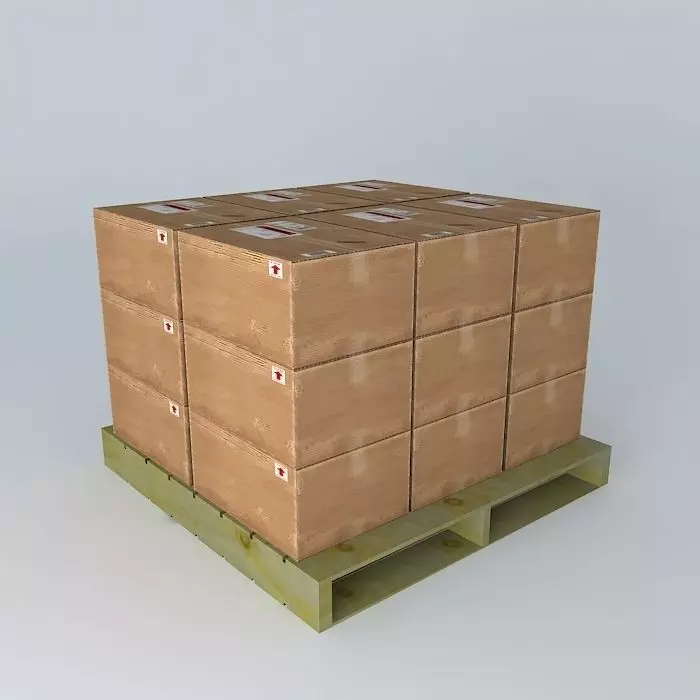 Pallet with boxes Free 3D model